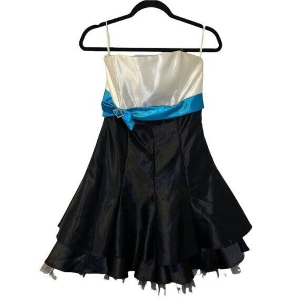 VTG Jessica McClintock Gunne Sax Strapless Satin Tulle Dress Size 7 Juniors